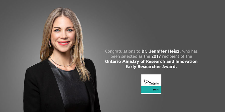 Jennifer Heisz, Ontario Ministry of Research, Early Researcher Award, 2017